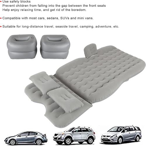  GOTOTOP Car Sleeping Mattress Plush Airbed, with Air Pump SUV Air Bed Comfort Portable Gray Air Mattress PVC Flocking for Adult for Camping for Cars for Child