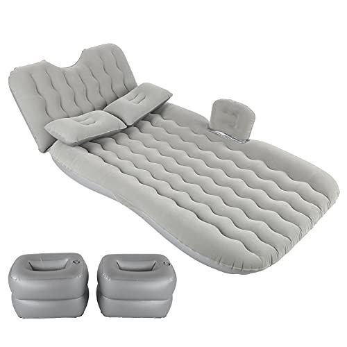  GOTOTOP Car Inflatable Mattress with Pump,Portable SUV Car Mattress Backseatwith Flocking Surface Sleeping Pad Bed Car Mattress Camping Mattres for Multi Scene Use and Road Trip Gr