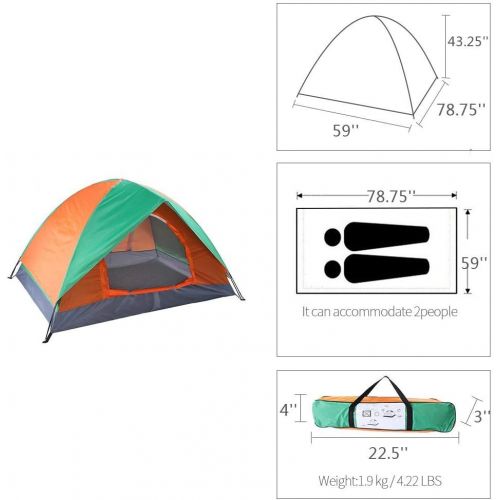  GOTOTOP 1 and 2 Person Camping Tent Backpacking Lightweight 4 Season Waterproof Double Door Tents with Carrying Bag for Hiking Mountaineering,Easy Setup