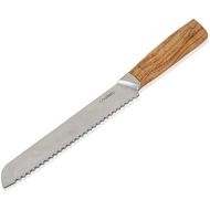 [아마존베스트]GOURMEO Bread knife with elegant real wood handle - rust-proof stainless steel with serrated edge - blade length: 20 cm.
