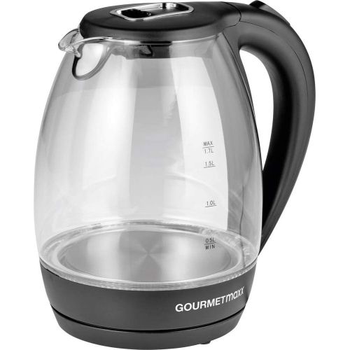  GourmetMaxx 07971 Wasserkocher schnurlos Schwarz, Glas