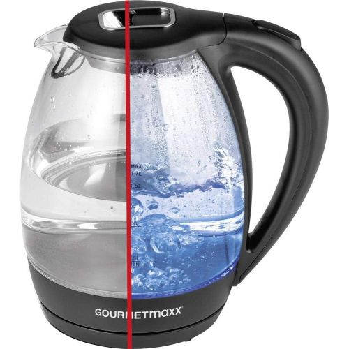  GourmetMaxx 07971 Wasserkocher schnurlos Schwarz, Glas