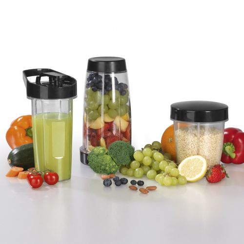  GOURMETmaxx Gourmet Maxx 00620Mug Set, Set of 7with 600ml To-Go Cups for Nutrition Blender with Heating Function and 2.1L, Clear