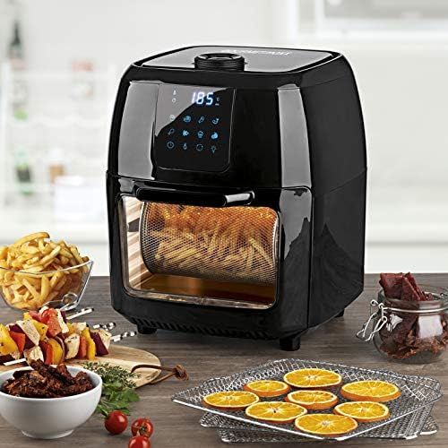  GOURMETmaxx Digitale XXL Heissluft-Fritteuse, Frittieren ohne Fett und Mini-Backofen mit Umluft, 1800 Watt, Hochwertiger Kunststoff/Edelstahl, 9 liters