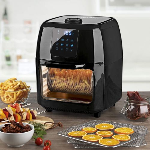  GOURMETmaxx Digitale XXL Heissluft-Fritteuse, Frittieren ohne Fett und Mini-Backofen mit Umluft, 1800 Watt, Hochwertiger Kunststoff/Edelstahl, 9 liters