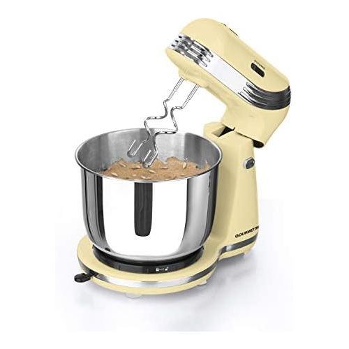  [아마존베스트]GOURMETmaxx Retro Food Processor | Electric Kitchen Machine | Top Kitchen Gadget | Multifunctional Mixer | 50s Retro Style | Speed Levels | Stainless Steel | Mixing | Cream Whippin