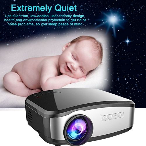  Video Projector, GOXMGO Portable Movie Projector With HDMI USB Headphone Jack Mini Projector Good For Home Theater Entertainment Game XBOX ONE 160 Max Display