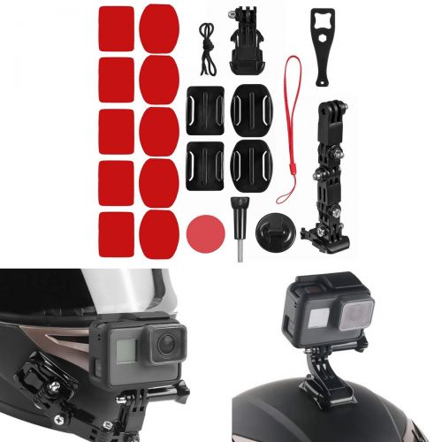  GOZAR Klebehelm Helm Front Chin Mount Holder Kit Fuer Sjcam/Antshares/Gopro Hero 6 5 4 Motorrad