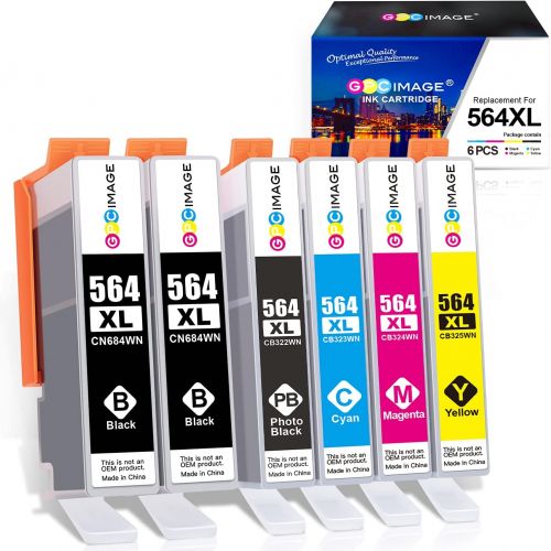  GPC Image Compatible Ink Cartridge Replacement for HP 564XL 564 XL Compatible with DeskJet 3520 3522 Officejet 4620 Photosmart 5520 7520 7525 (2 Black 1 Cyan 1 Magenta 1 Yellow 1 P