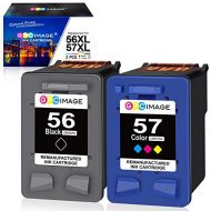 GPC Image Remanufactured Ink Cartridges Replacement for HP 56 & 57 C6656AN C6657A 56 57 Ink to use with Deskjet 5650 5550 5150, Photosmart 7350 7260 7450 7550, PSC 2210 Printer (2-