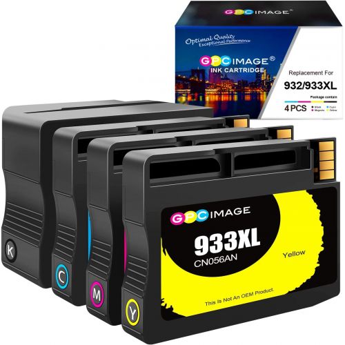  GPC Image Compatible Ink Cartridge Replacement for HP 932XL 933XL 932 933 XL Compatible with Officejet 7110 6600 6700 6100 7612 7610 Printer Tray (Black,Cyan,Magenta,Yellow)