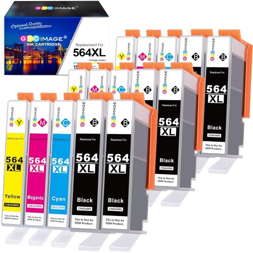  GPC Image Compatible Ink Cartridge Replacement for HP 564XL 564 XL Compatible with DeskJet 3520 3522 Officejet 4620 Photosmart 5520 6510 6515 6520 7520 7525 Tray (Black Cyan Magent