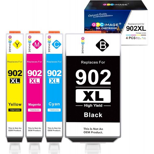  GPC Image Compatible Ink Cartridge Replacement for HP 902XL 902 Ink Cartridges to use with Officejet 6978 6968 6962 6958 6970 6950 6960 Printer Tray (Black, Cyan, Magenta, Yellow,