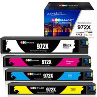 GPC Image Remanufactured Ink Cartridge Replacement for HP 972X 972A 972 Compatible with PageWide Pro 452dn 452dw 477dn 477dw 552dw 577dw 577z 552dn Printer Tray (Black, Cyan, Magen