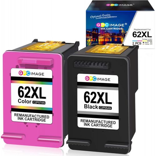  GPC Image Remanufactured Ink Cartridge Replacement for HP 62XL 62 XL Compatible with Envy 5540 7645 5642 5542 5643 5640 7644 7643 OfficeJet 5740 200 5745 5741 Printer Tray (1 Black