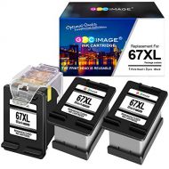GPC Image Remanufactured Ink Cartridge Replacement for HP 67XL 67 XL Compatible with Envy 6055 6075 Envy Pro 6455 6458 DeskJet 2752 2755 DeskJet Plus 4140 4155 Printer Tray (1 Prin