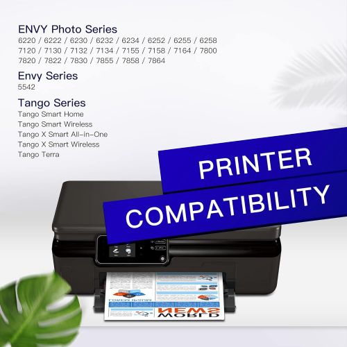  GPC Image Remanufactured Ink Cartridge Replacement for HP 64XL 64 XL Ink Combo Pack Compatible with Envy Photo 7855 7858 7864 7164 7820 7155 7120 7130 Envy 5542 Printer Tray (1 Bla