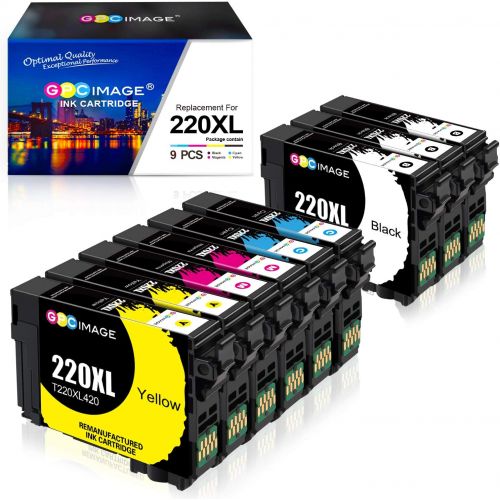  GPC Image Remanufactured Ink Cartridge Replacement for Epson 220XL 220 XL Compatible with WF-2750 WF-2760 WF-2630 WF-2650 WF-2660 XP-320 Printer Tray (3 Black, 2 Cyan, 2 Magenta, 2