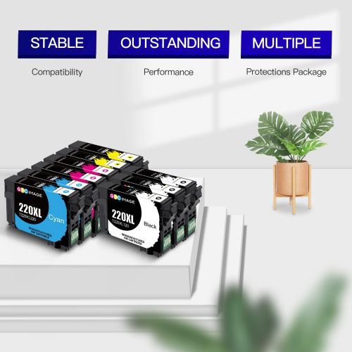 GPC Image Remanufactured Ink Cartridge Replacement for Epson 220XL 220 XL Compatible with WF-2750 WF-2760 WF-2630 WF-2650 WF-2660 XP-320 Printer Tray (3 Black, 2 Cyan, 2 Magenta, 2