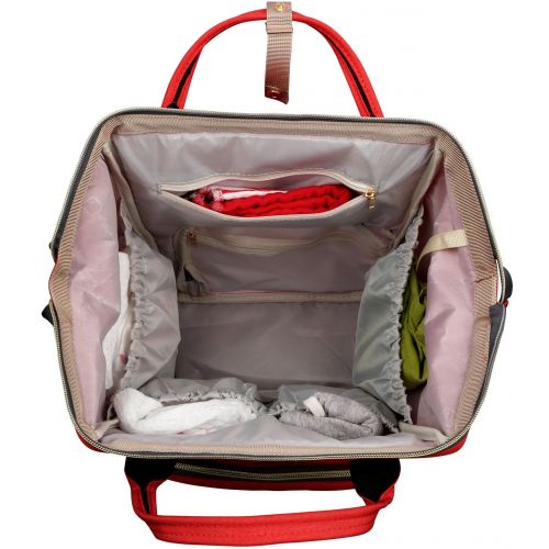  GPCT Baby Diaper Tote Stylish Messenger Insulate Bag Pack. Large Capacity, 2 Zippered Pockets, 4 Inside Pockets, 2 Side Pockets, Tissue Bag Washable Convertible Bag- Mom/Dad- Baby