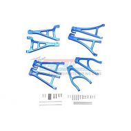 GPM Traxxas E-Revo 2.0 VXL Brushless (86086-4) Upgrade Parts Aluminum Full Suspension Arm Set (Front+Rear & Upper+Lower) - 8Pc Set Blue