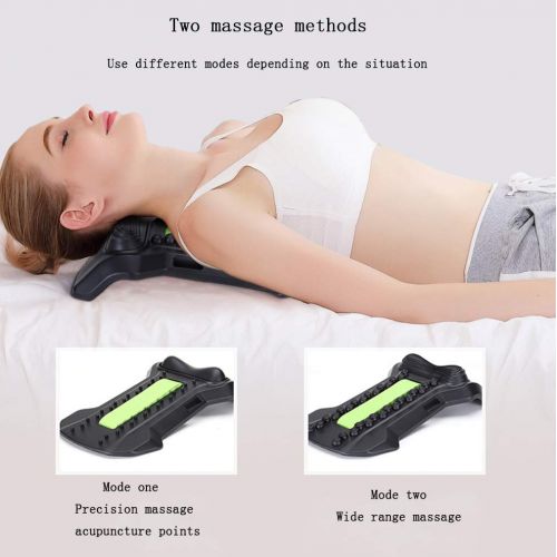  GQQJYP Multi-Function Back Stretcher Massager Neck Waist Pain Relief Magic Support Massage Home Muscle Stimulator Relaxation Fitness Equipment,Whitegreen