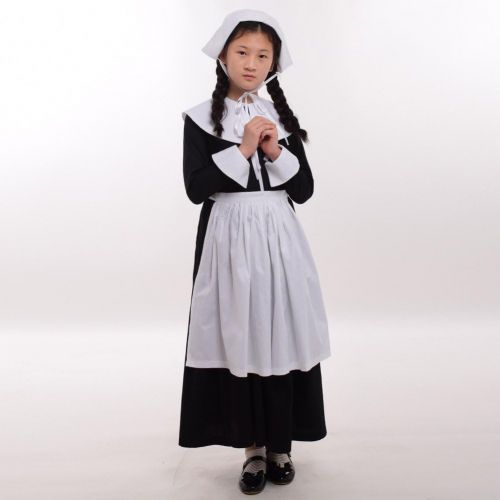  GRACEART Renaissance Pilgrim Girl Puritan Costume 100% Cotton