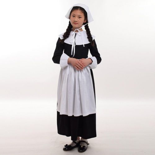  GRACEART Renaissance Pilgrim Girl Puritan Costume 100% Cotton