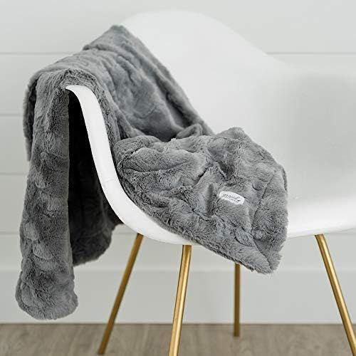  [아마존 핫딜] [아마존핫딜]GRACED SOFT LUXURIES Softest Warm Elegant Cozy Faux Fur Home Throw Blanket (Solid Gray, Large 50 x 60)