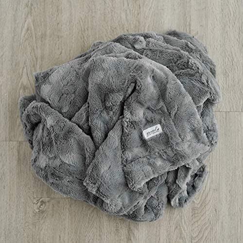  [아마존 핫딜] [아마존핫딜]GRACED SOFT LUXURIES Softest Warm Elegant Cozy Faux Fur Home Throw Blanket (Solid Gray, Large 50 x 60)