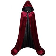 GRACIN Unisex Velvet Cloak Lined with Satin, Halloween Deluxe Medieval Costume Hooded Cape