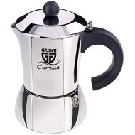 GRAEWE Espressokocher Induktion geeignet, Espressokanne aus Edelstahl fuer 4 Tassen, Klassischer Espresso Maker ohne Aluminium - 200 ml