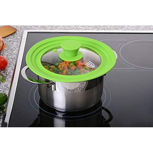  Visit the GRAEWE Store GRAEWE Universal Glass Lid Green 16-20cm for Saucepans and Pans Tempered Glass Silicone Handle with Steam Vent