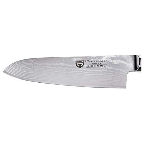  [아마존베스트]GRAEWE Damascus Steel Knife - Sharp Blade - Damascus Santoku Knife with Wooden Handle - Damask Kitchen Knife in Gift Box