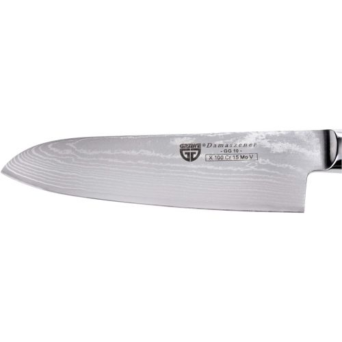  [아마존베스트]GRAEWE Damascus Steel Knife - Sharp Blade - Damascus Santoku Knife with Wooden Handle - Damask Kitchen Knife in Gift Box