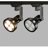 GRANDEY 2pcs LED Track Light PAR30 Par Light 35W Clothing Store Super Bright Spotlight Single Track Light (Black, Cold White)