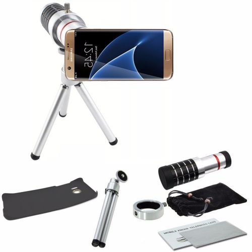  GRANDEY Grandey for Samsung Galaxy S7 Edge 16x Zoom Lens Telescope Camera Lens Kit Tripod+Back Case Smartphone lens For S7 Edge