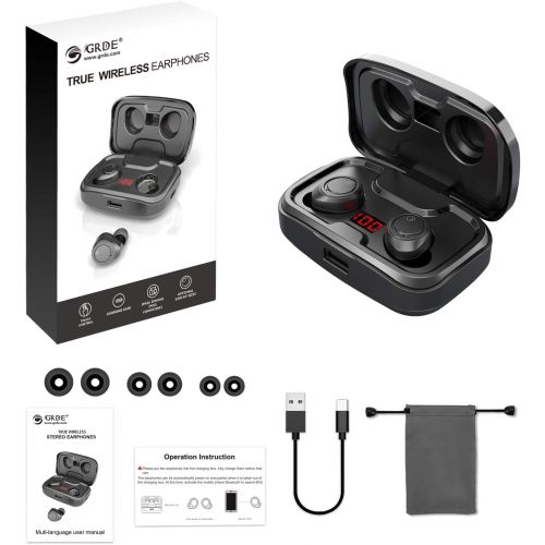  [아마존 핫딜]  [아마존핫딜]GRDE X10 TWS Wireless Earbuds, Bluetooth 5.0 Headphones 105H Playtime with 3000 mAh Charging Case [As Power Bank], Stereo Auto Pairing in-Ear Bluetooth Earphones with Mic Wireless