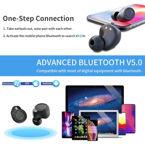  [아마존 핫딜]  [아마존핫딜]GRDE X10 TWS Wireless Earbuds, Bluetooth 5.0 Headphones 105H Playtime with 3000 mAh Charging Case [As Power Bank], Stereo Auto Pairing in-Ear Bluetooth Earphones with Mic Wireless