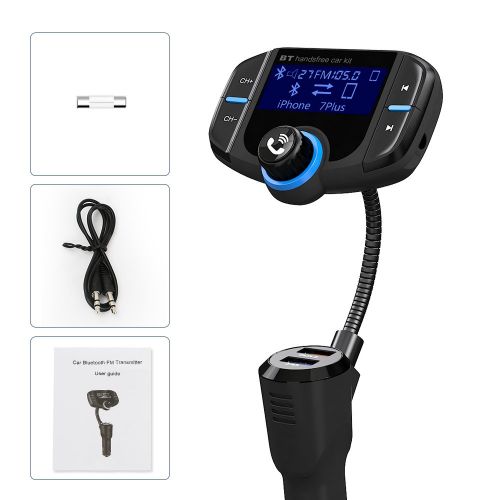  [아마존 핫딜]  [아마존핫딜]Bluetooth FM Transmitter GRDE KFZ Wireless Radio Adapter Dual USB Schnellladung 3.0 Ladegerat MP3 Player freisprecheinrichtung mit 3,5mm AUX-Eingang 1,7-Zoll-Display, TF-Karte, A2D