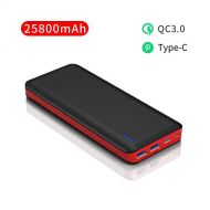 [아마존 핫딜]  [아마존핫딜]GRDE Power Bank 25800mAh Externer Akku Schnellladung QC3.0 mit 2 USB und Typ-C Ports Powerbank mit 4 LED-Betriebsanzeige fuer iPhoneXS max/XS/X/8/7 iPad Samsung Huawei Tablet Kamera PSP