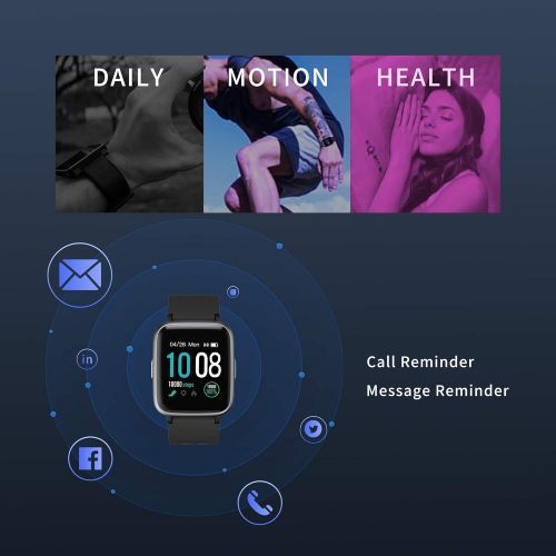  [아마존 핫딜]  [아마존핫딜](Neuest 2019) GRDE Smartwatch, Bluetooth V5.0 Fitness Armbanduhr 1,3 Zoll Voll Touchscreen 5ATM Wasserdicht Sportuhr mit Pulsmesser Schlafmonitor Musiksteuerung Anruf SNS fuer Damen