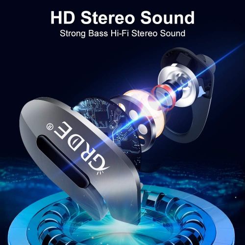  [아마존 핫딜] [아마존핫딜]GRDE 【2019 Neueste】Bluetooth V5.0 Kopfhoerer in Ear, TWS True Wireless Headset mit Mikrofon Stereo-Sound 35 Std Spielzeit Auto Pairing Wasserdicht Mini Sport Ohrhoerer mit tragbar Ladebox