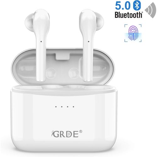  [아마존 핫딜] [아마존핫딜]GRDE Bluetooth Kopfhoerer Kabellos Kopfhoerer in Ear 5.0, Touch Steuerung Auto Pairing Ohrhoerer, CVC 8.0 Noise Cancelling Hi-Fi Stereo Sound mit Mic, IPX5 40 Std. Spielzeit mit Ladecase S