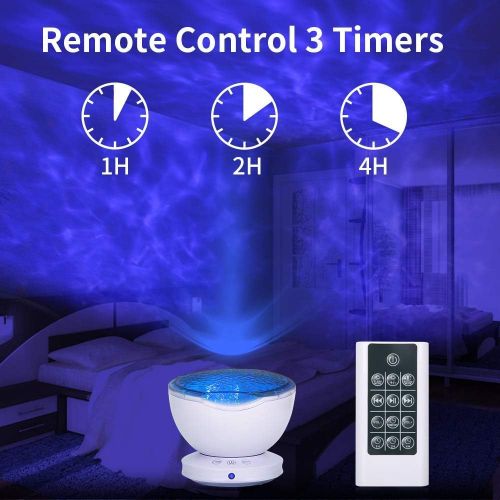  Ocean Wave Projector, GRDE 2020 Newest 12 LED Remote Control Night Light Lamp with Timer 8 Lighting Modes Light Show LED Night Light Projector Lamp for Baby Kids Adults Bedroom Liv