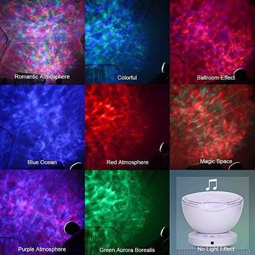  Ocean Wave Projector, GRDE 2020 Newest 12 LED Remote Control Night Light Lamp with Timer 8 Lighting Modes Light Show LED Night Light Projector Lamp for Baby Kids Adults Bedroom Liv