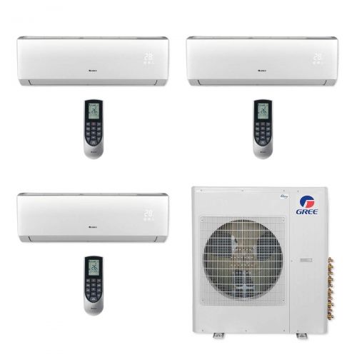  Gree MULTI36CVIR305-36,000 BTU Multi21+ Tri-Zone Wall Mount Mini Split Air Conditioner Heat Pump 208-230V (9-12-18)