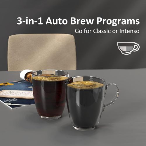  GREECHO Pod Coffee Maker Single Cup K-cup, 3-In-1 Brews K-Cup, Ground and Intenso Single-serve Brewers, 6-14 Oz Volume & Digital Display with 48 Oz Reservoir BPA-free Coffee Maker,