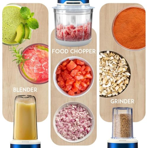  GREECHO Cordless Personal Blender For Shakes And Smoothies, 3-in-1 Single Serve Blender, Dual-Connector Shake Blender & Food Chopper, Rechargeable Personal Blender For Shakes And S