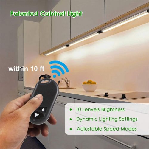  GREEMPIRE LED Under Cabinet Lighting, Dimmable Under Counter Kitchen Lights, Remote Control Closet Light, 3000K Warm White Under Shelf Lighting, 24W, 1800lm, UL Listed Plug